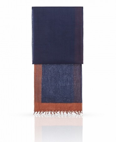 Палантин Унисекс W-BORDE/NAVY.RUST